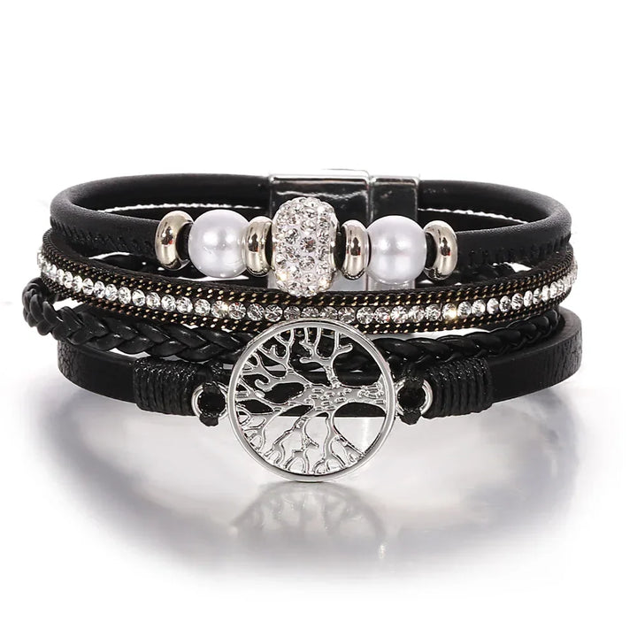 Pulseira com Árvore da Vida e Pedrinhas