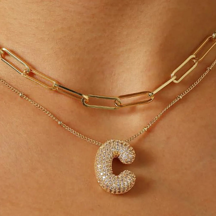 Colar Brilhante com Letra A–Z