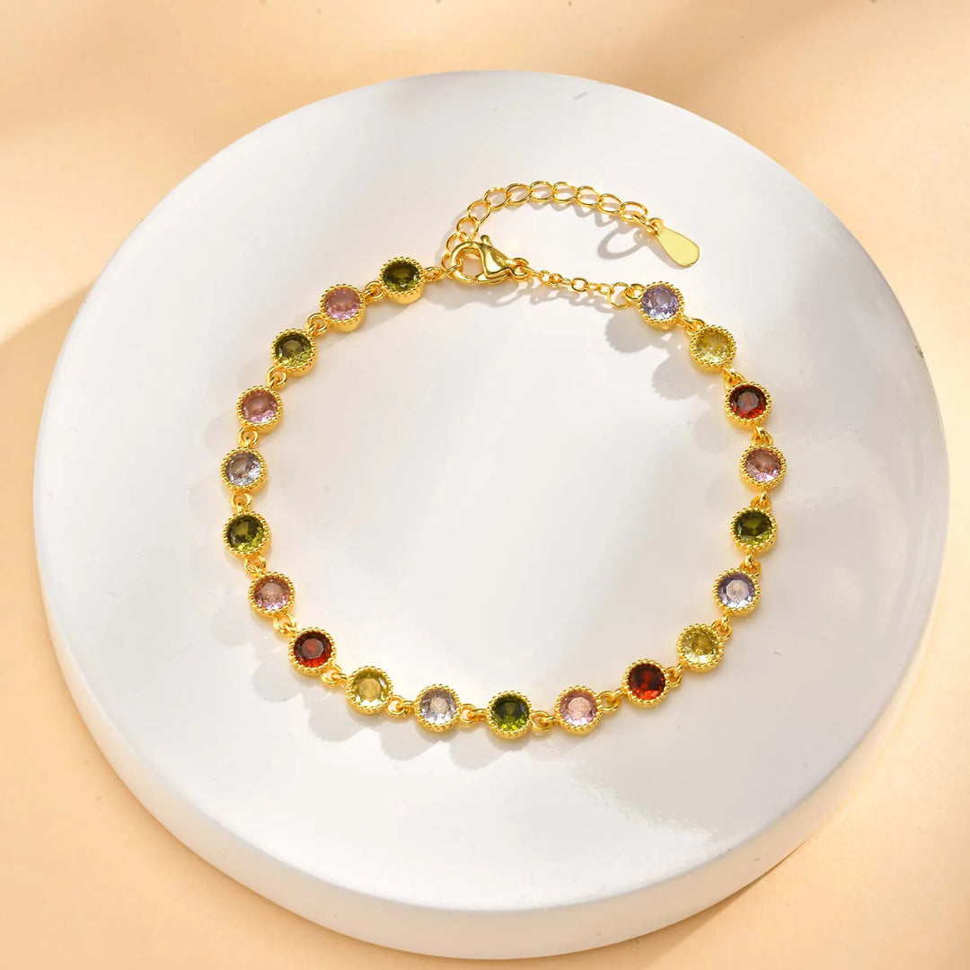 Pulseira Arco-Íris Radiante com Pendentes