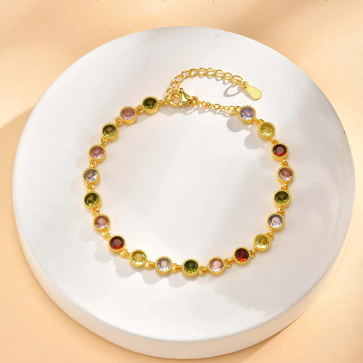 Pulseira Arco-Íris Radiante com Pendentes