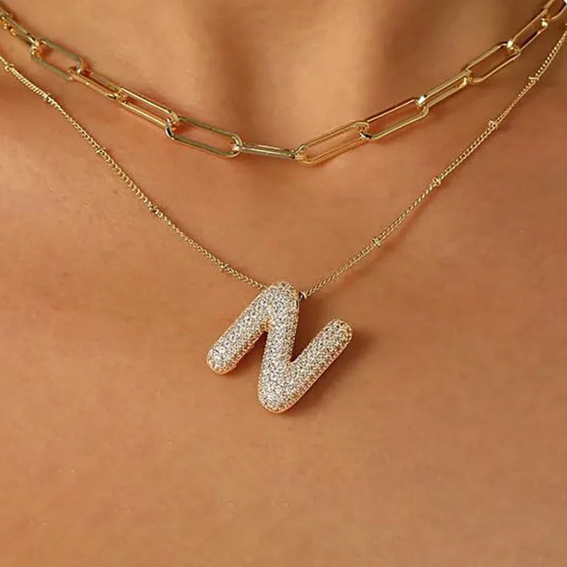 Colar Brilhante com Letra A–Z