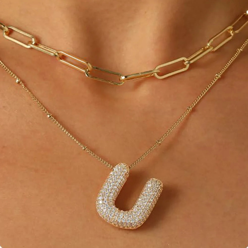 Colar Brilhante com Letra A–Z