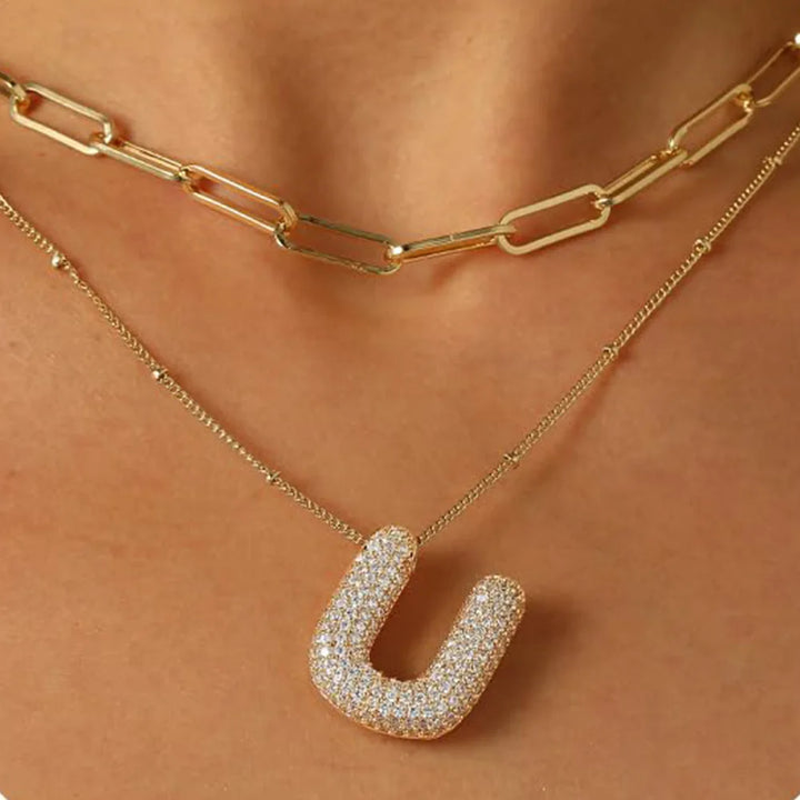 Colar Brilhante com Letra A–Z
