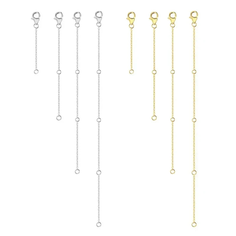 Conjunto de 4 Correntes de Extensão para Colar (5–20 cm)