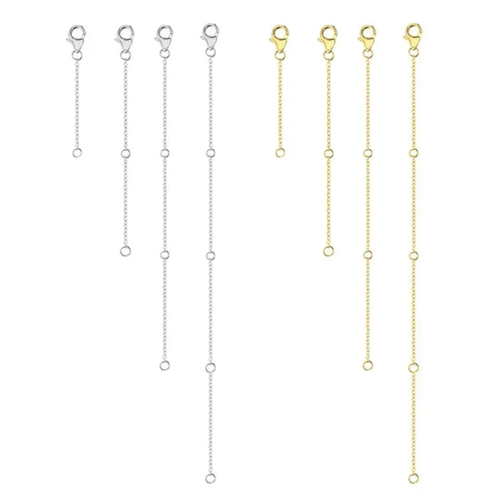 Conjunto de 4 Correntes de Extensão para Colar (5–20 cm)