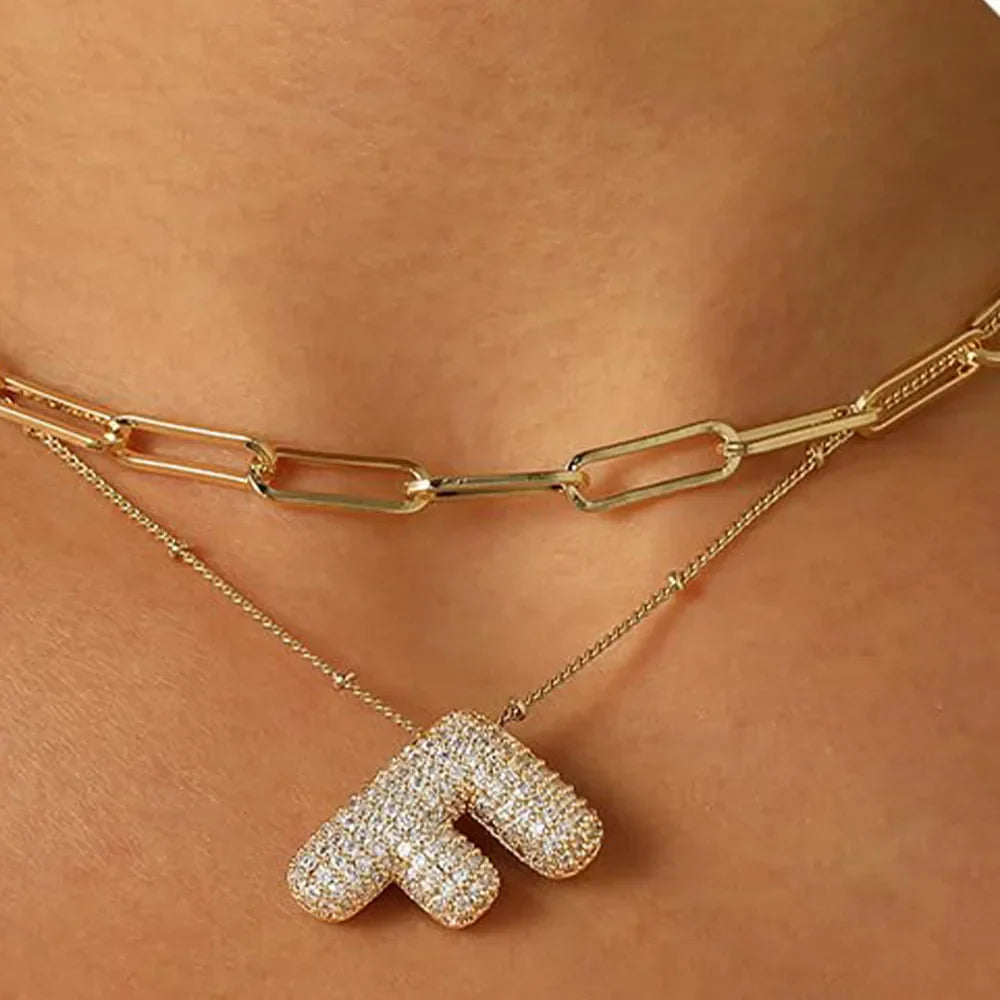Colar Brilhante com Letra A–Z