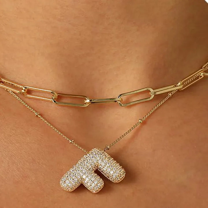 Colar Brilhante com Letra A–Z