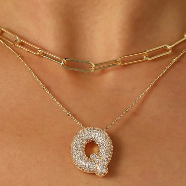 Colar Brilhante com Letra A–Z