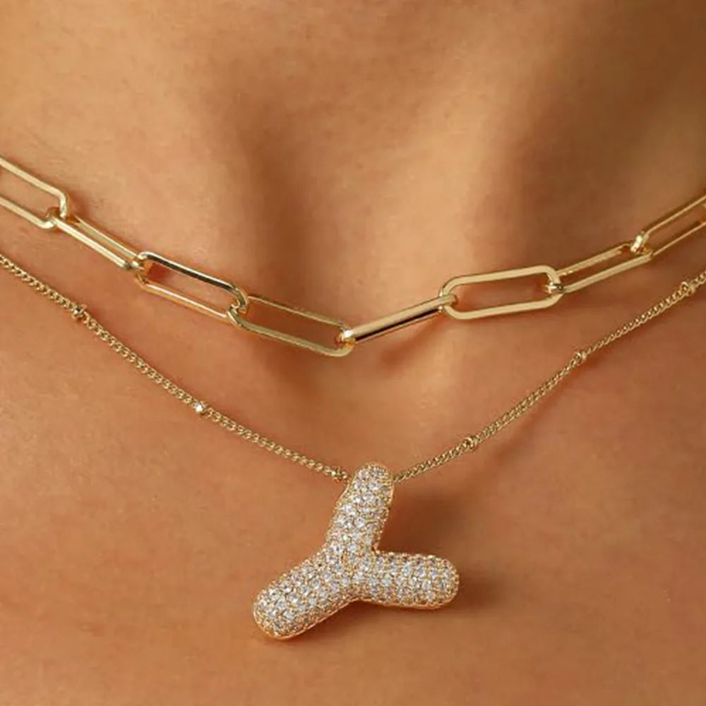 Colar Brilhante com Letra A–Z
