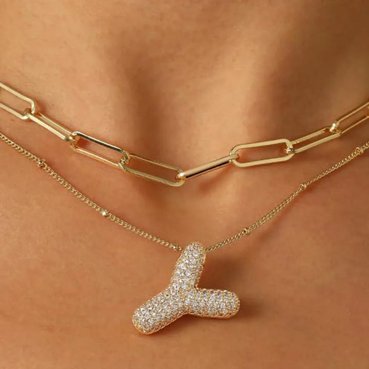 Colar Brilhante com Letra A–Z
