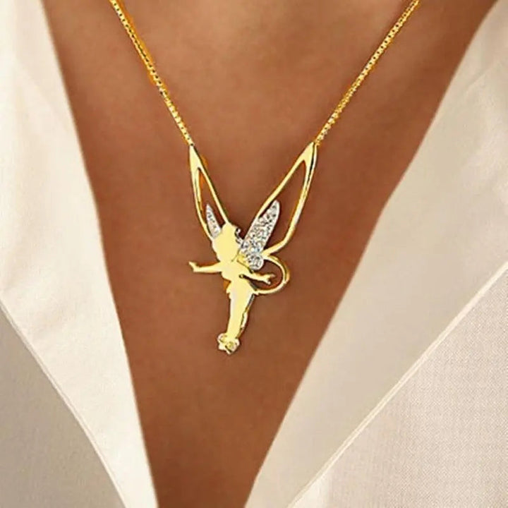 Colar com Fada em Ouro e Prata