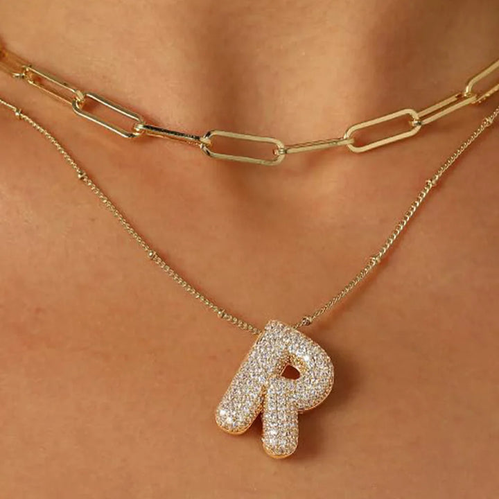 Colar Brilhante com Letra A–Z
