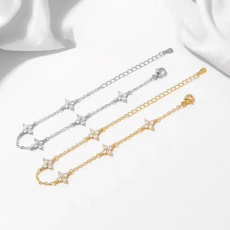 Pulseira com Borboleta e Cristais