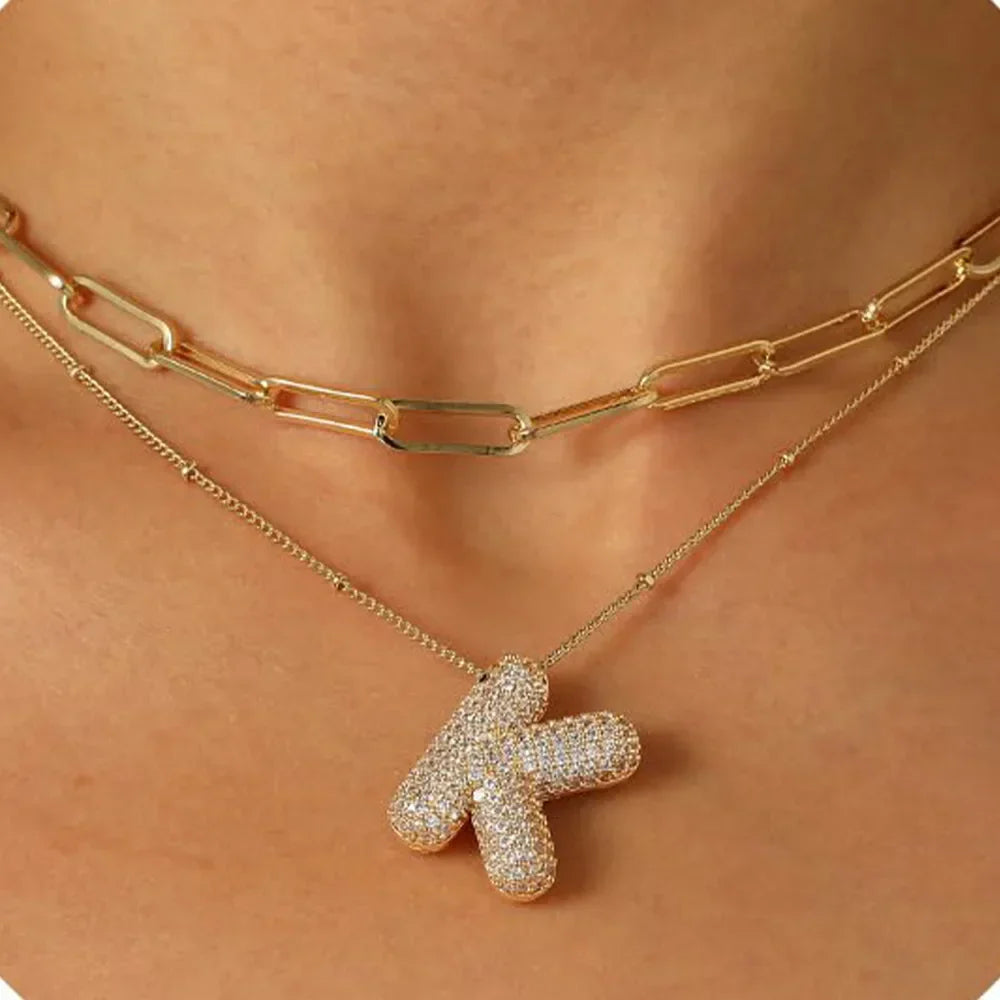 Colar Brilhante com Letra A–Z