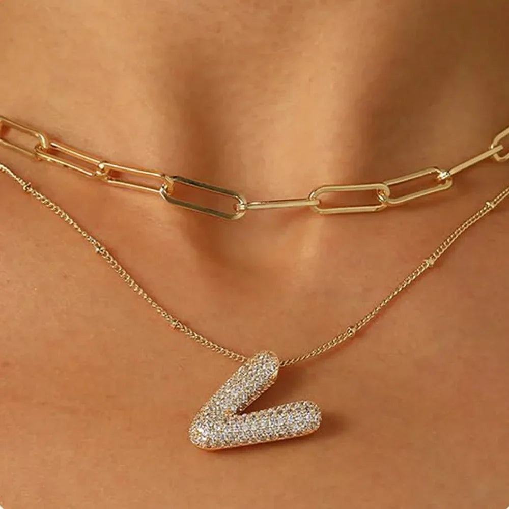 Colar Brilhante com Letra A–Z