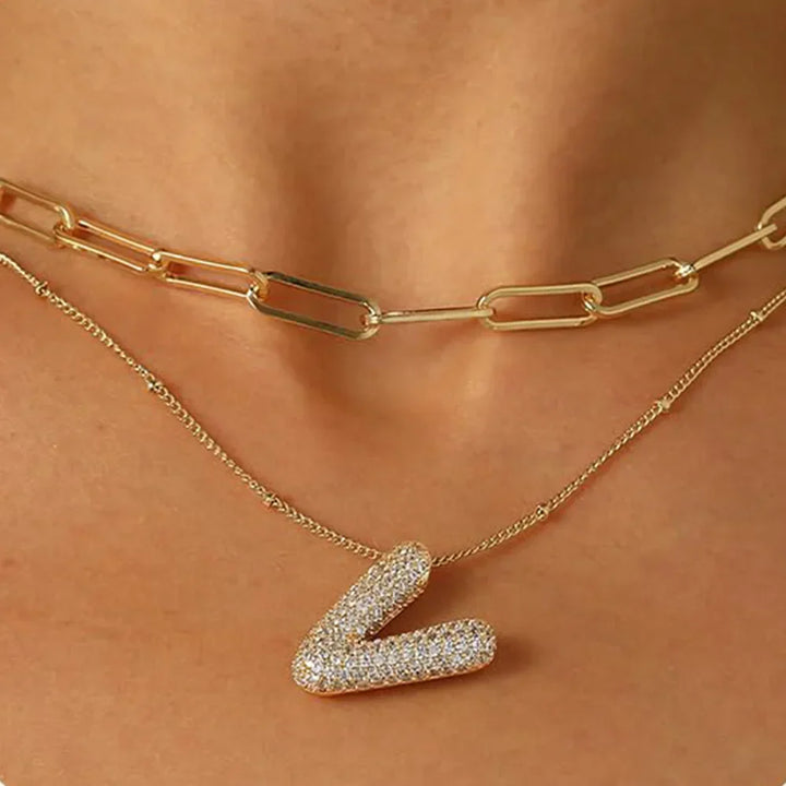 Colar Brilhante com Letra A–Z