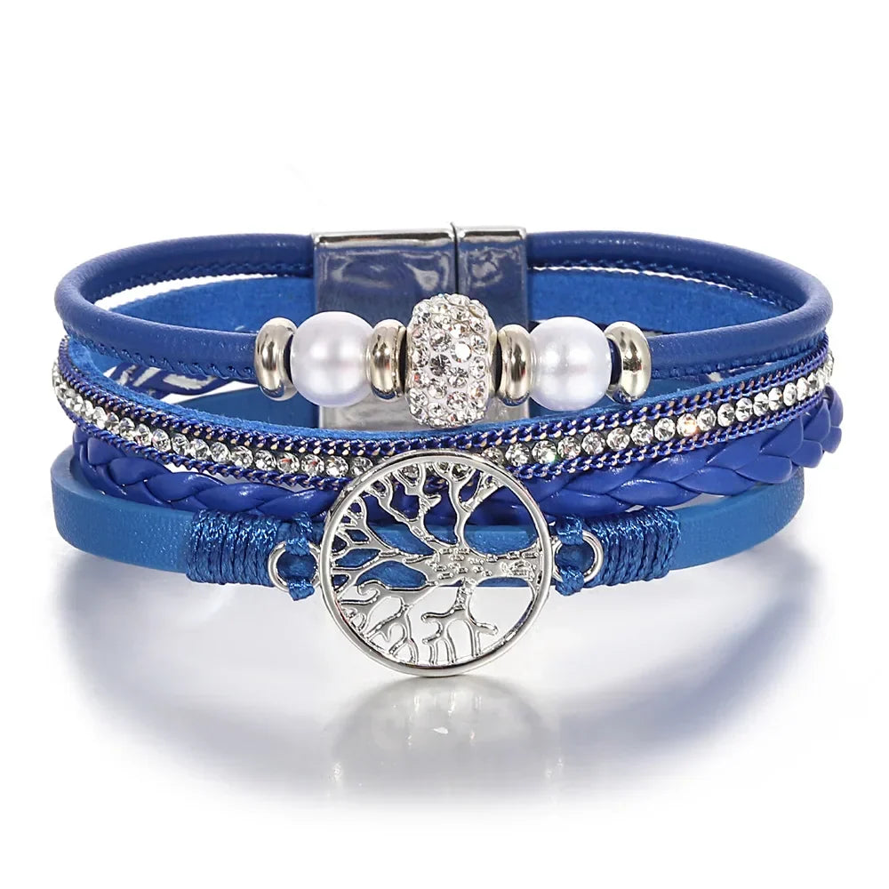 Pulseira com Árvore da Vida e Pedrinhas