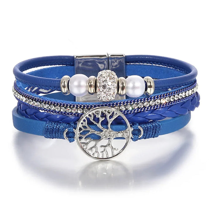 Pulseira com Árvore da Vida e Pedrinhas
