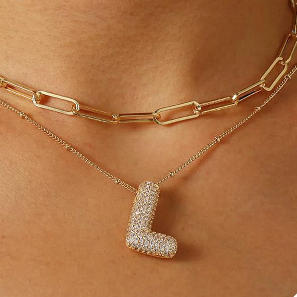Colar Brilhante com Letra A–Z
