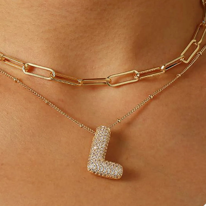 Colar Brilhante com Letra A–Z