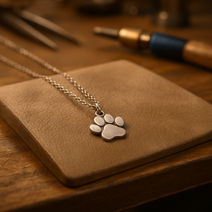 Colar Prateado Elegante com Pata – Aço Inoxidável