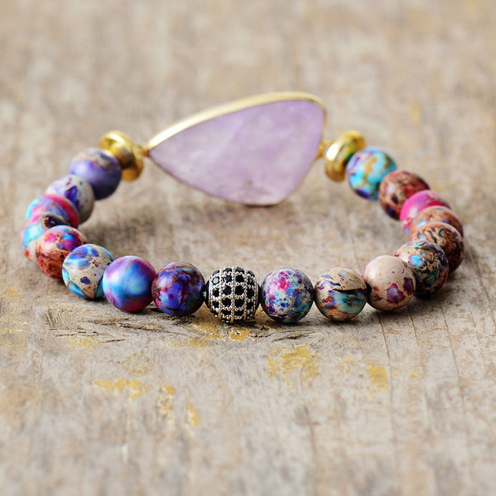 Pulseira de Contas Boho-Chic com Ametista
