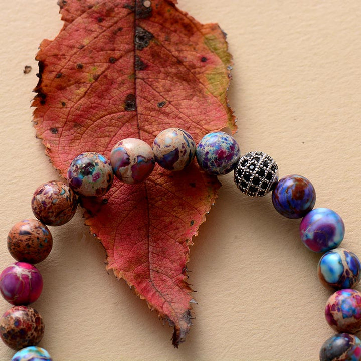 Pulseira de Contas Boho-Chic com Ametista