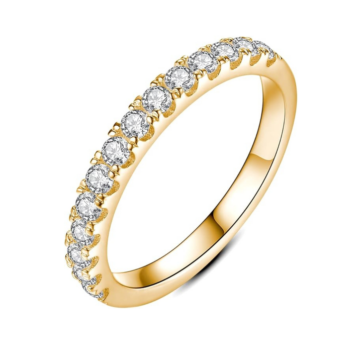 Aliança com Moissanite | Ouro Branco
