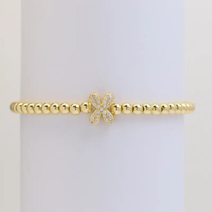 Pulseira de Contas com Inicial Bubble A–Z