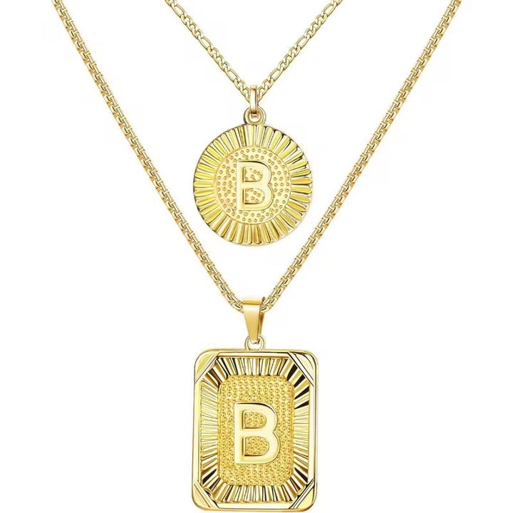 Conjunto de 2 Colares com Inicial 18K