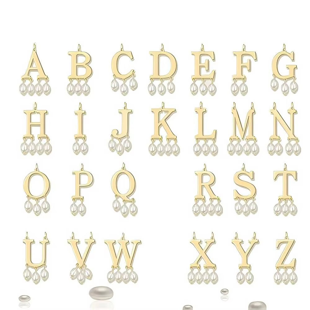 Colar de Pérolas de Luxo com Inicial A–Z