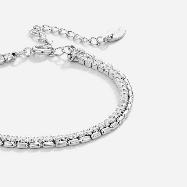 Pulseira Prateada Arelia com Cristais