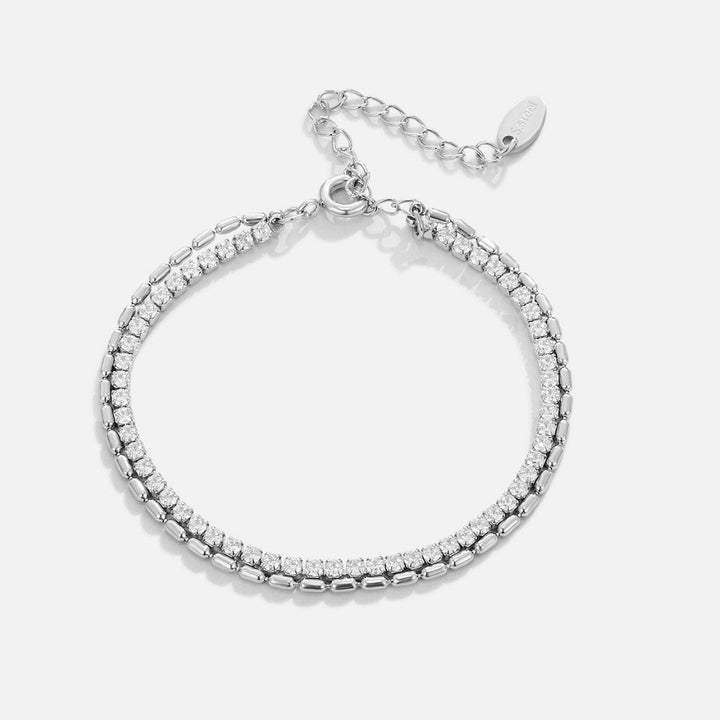 Pulseira Prateada Arelia com Cristais
