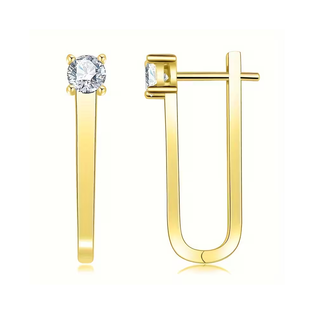 Brincos Dourados Elegantes com Cristais