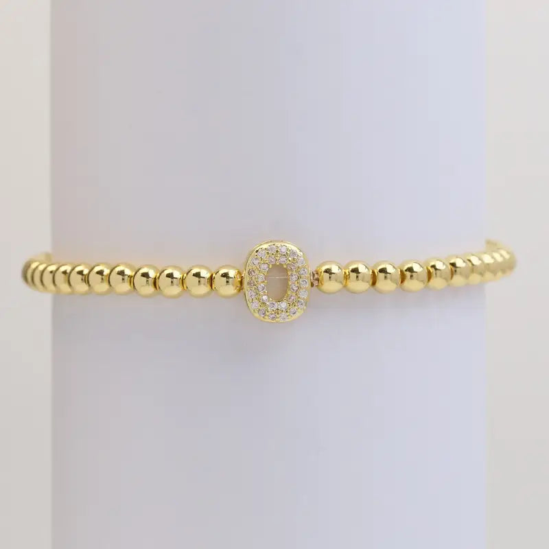 Pulseira de Contas com Inicial Bubble A–Z