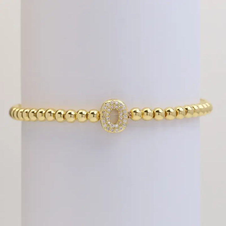 Pulseira de Contas com Inicial Bubble A–Z