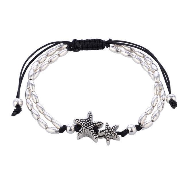 Pulseira de Tornozelo Boho Fofa com Estrela-do-Mar