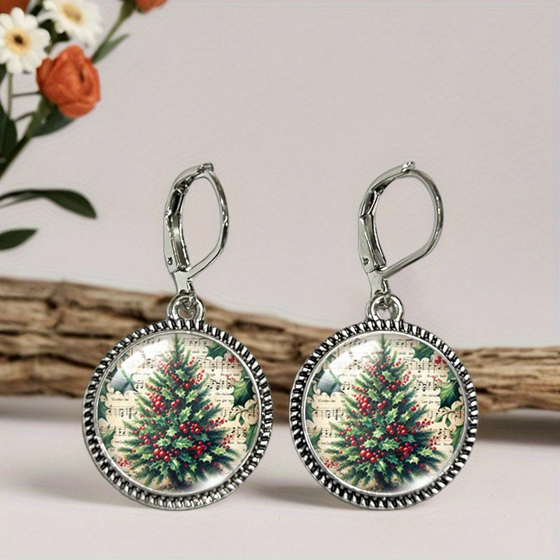 Brincos Vintage com Árvore de Natal