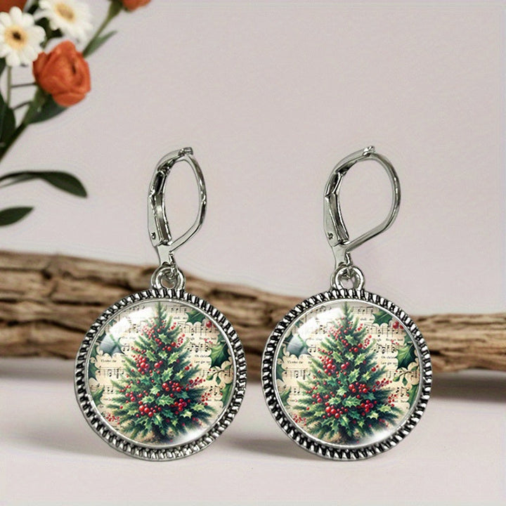 Brincos Vintage com Árvore de Natal