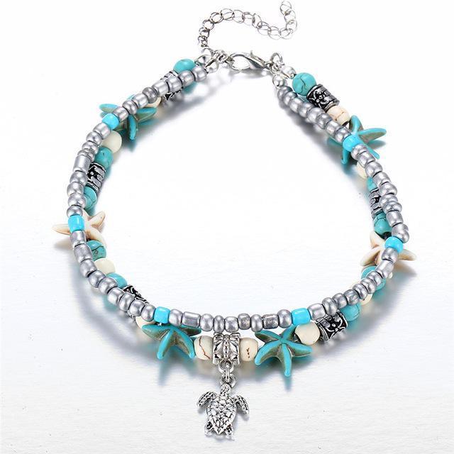 Pulseira de Tornozelo de Praia de Verão Feita à Mão