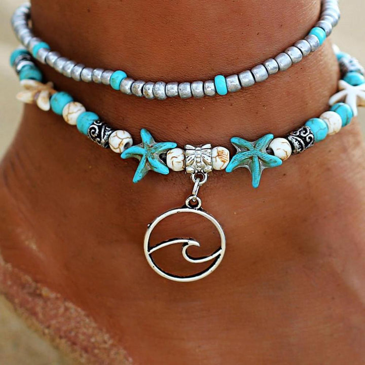 Pulseira de Tornozelo de Praia de Verão Feita à Mão