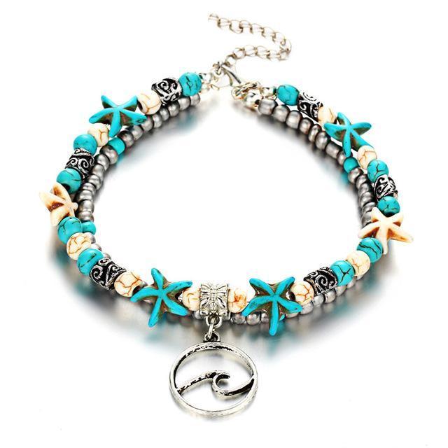 Pulseira de Tornozelo de Praia de Verão Feita à Mão