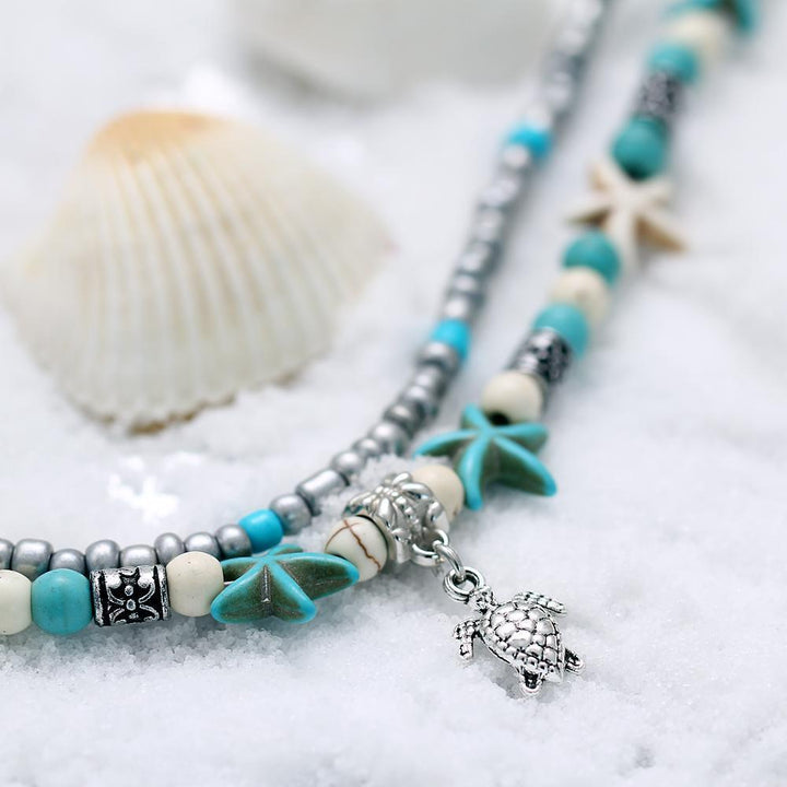 Pulseira de Tornozelo de Praia de Verão Feita à Mão