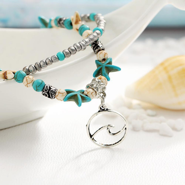 Pulseira de Tornozelo de Praia de Verão Feita à Mão