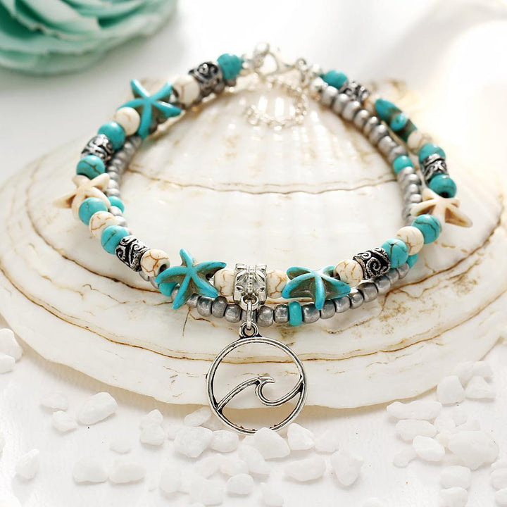 Pulseira de Tornozelo de Praia de Verão Feita à Mão