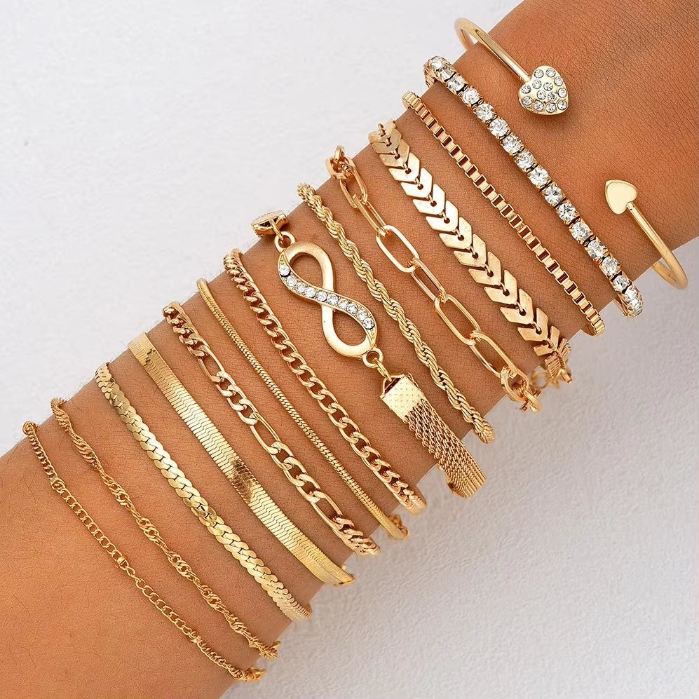 Conjunto de 14 Pulseiras para o Dia a Dia