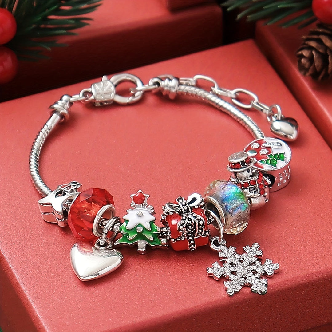 Pulseira de Natal Elegante com Pendentes