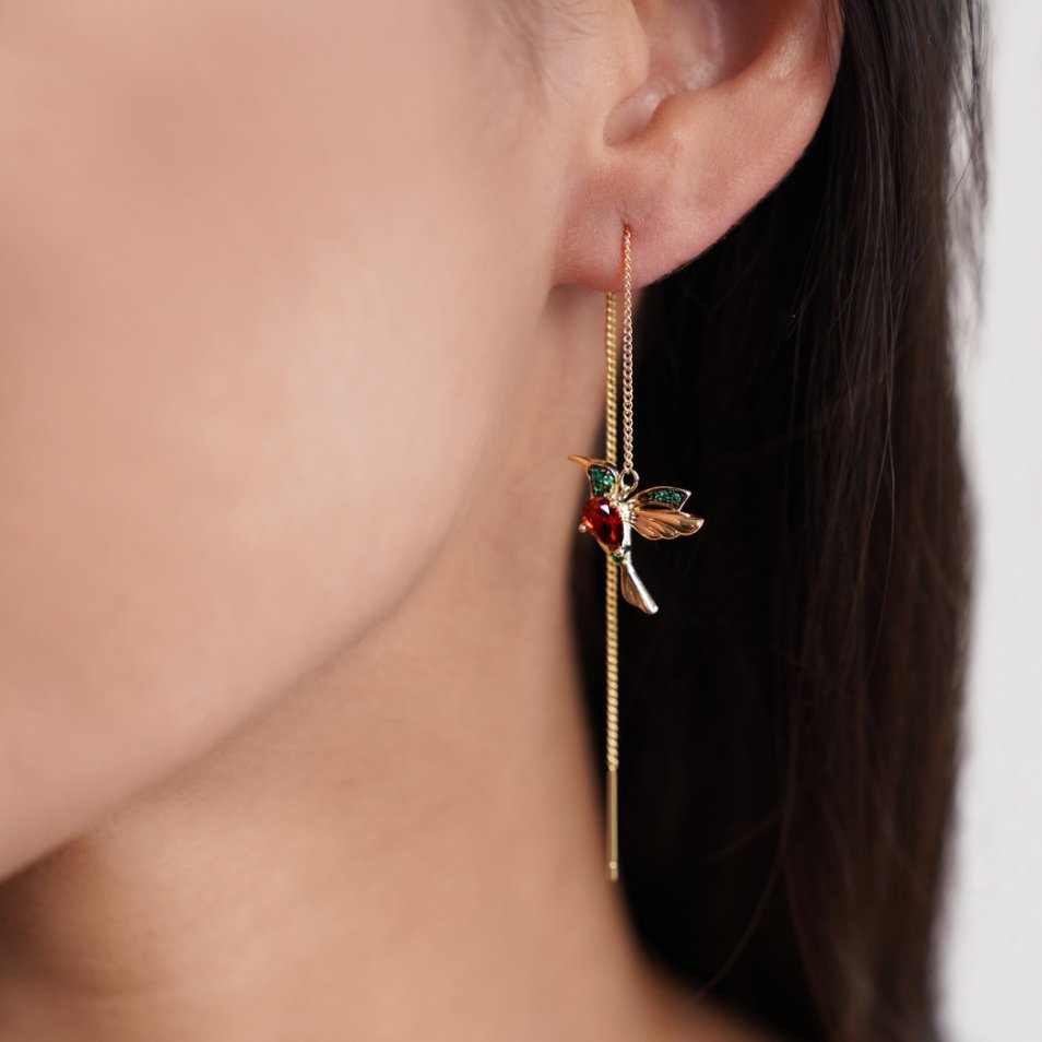 Brincos Elegantes com Colibri