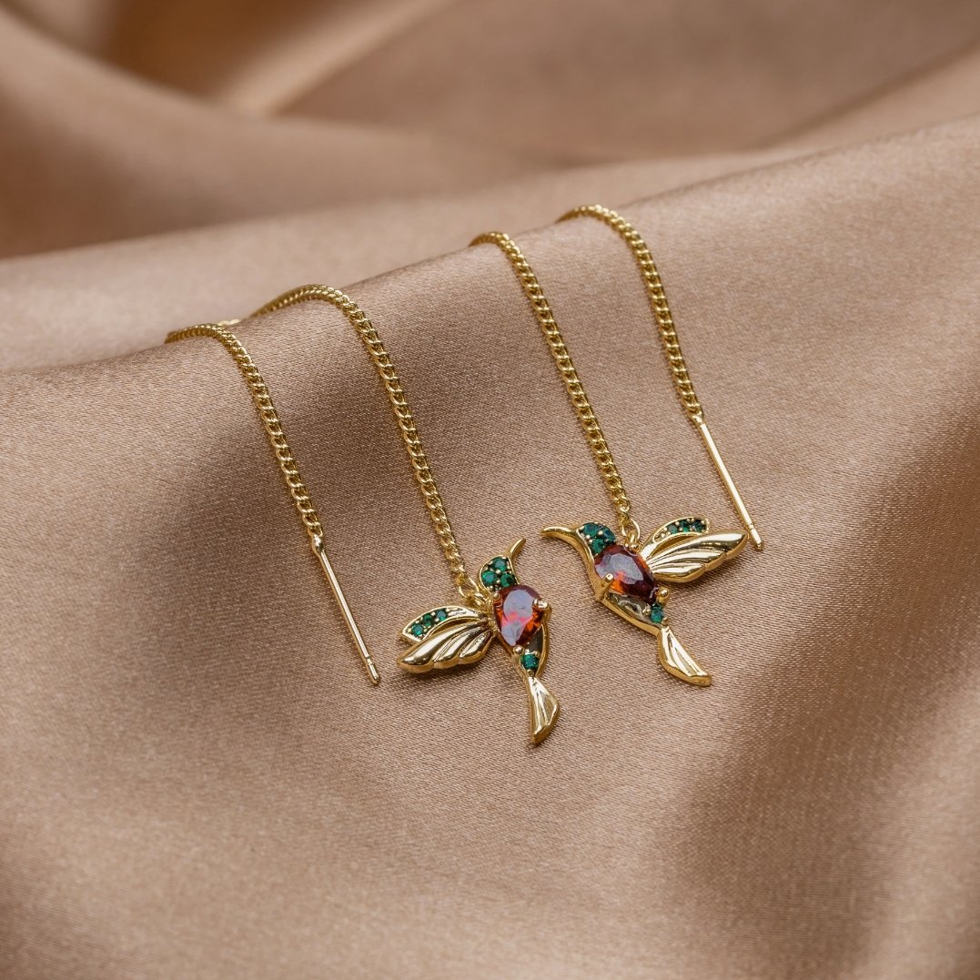 Brincos Elegantes com Colibri