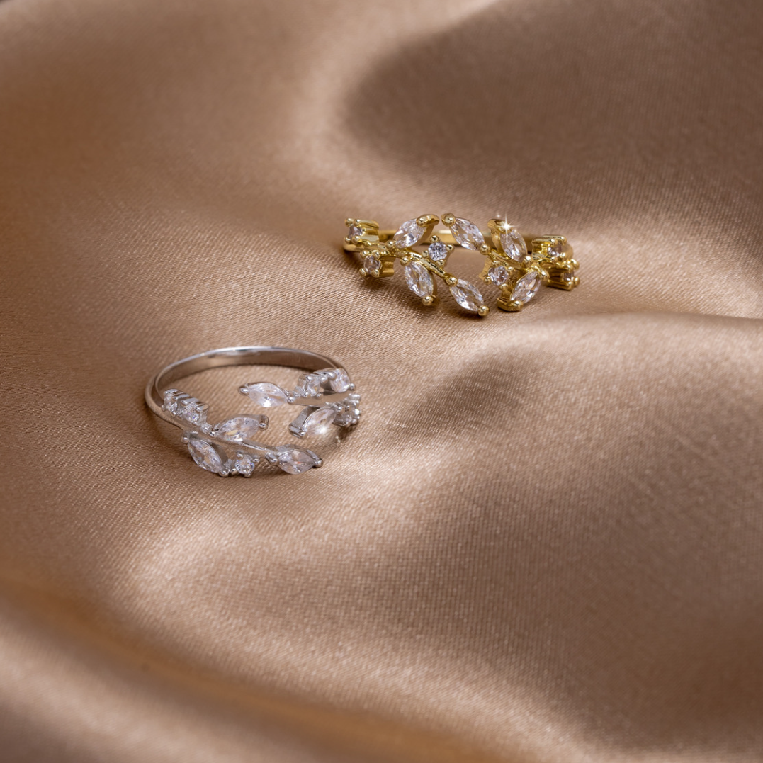 Anel com Videira de Cristal, Ouro 18K